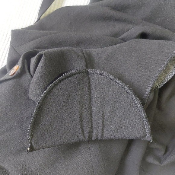 Vintage MJW Studio Midi Dress Size 16 Black Button Back Belted Career Wear - Picture 13 of 16